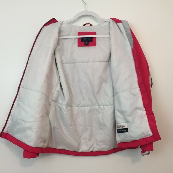 (JL) Y2K Lands' End Girls Jacket Size L (14) Winter Hooded Zip Lined Waterproof - Picture 6 of 9